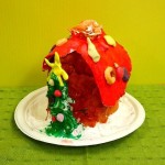 2022年12月12日(月)「お菓子の家の貯金箱」「地下生活」「木の葉の水彩画」