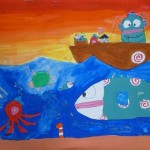 2023年8月25日(金)「海の中へ探検にいこう」(絵画)「キャンバスに描こう」