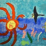 2023年8月31日(木)「海の中へ探検にいこう」(絵画)「キャンバスに描こう」