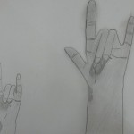 2025年9月8日(月)「自分の手の像」「キャンバスに描く」