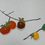 2025年10月3日(金)「自分の手の像」「柿の実の写生」